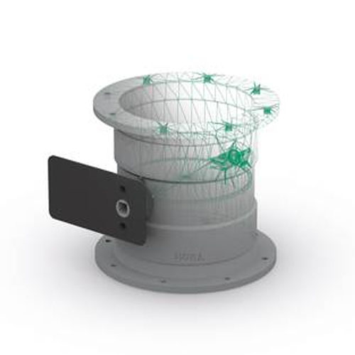 PP-el-s Regelklappe, Motortrageplatte quer, beidseitig Flansch, elektrisch leitf&auml;hig